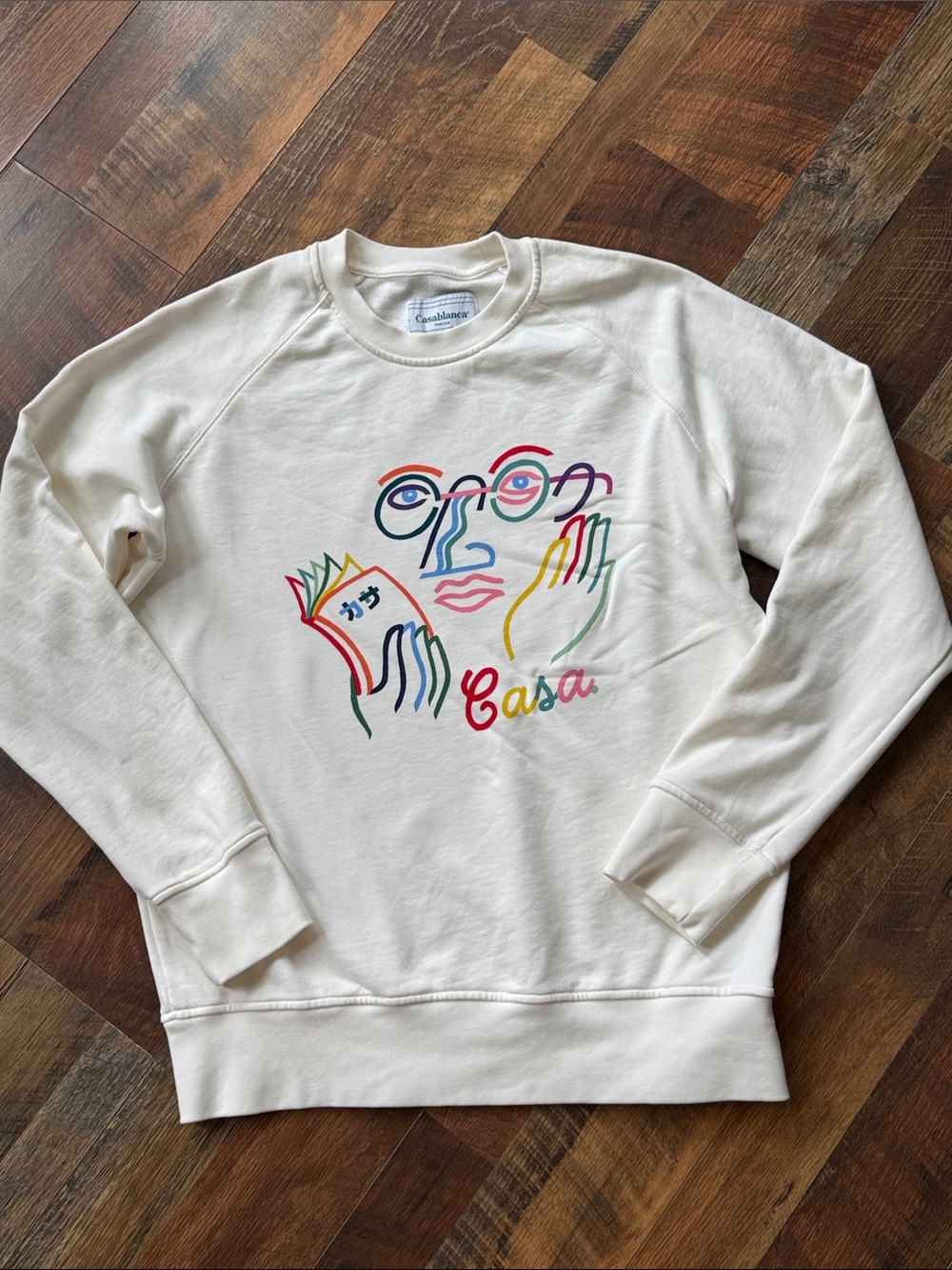 Casablanca Casa Graphic Crewneck Sweatshirt Off White Multicolor Size Medium